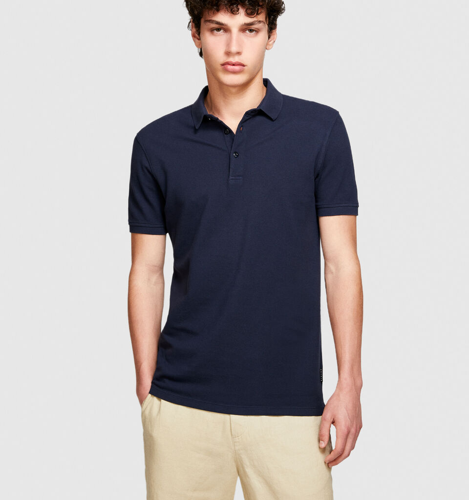 Slim fit polo - men's polos - Dark Blue | Sisley image number 4